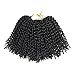 HVAXING 8 inch Short Marlybob Crochet Braiding Hair Extensions 3 Bundles Afro Kinky Curly Synthetic Spring Twist Hair Braids Low Temperature Fiber (Natural Black,1B)