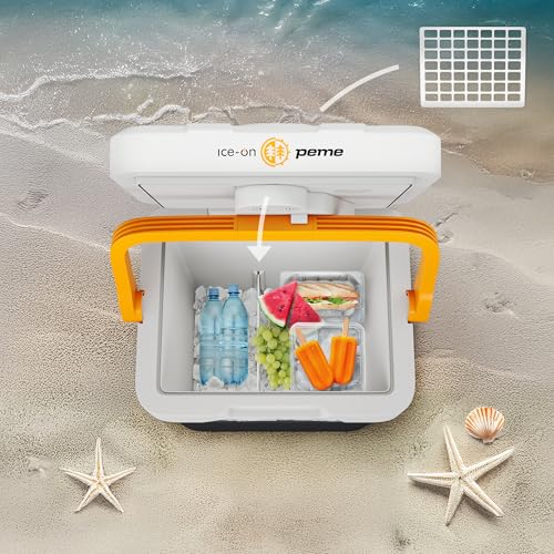 peme Car Electric Cool Box for Camping Fridge Electric Freezer Large Car Fridge Cool Box Cooler Freezer Box with Power Socket Car Fridge Freezer Box 12V 220 240V 25.7L - Essential