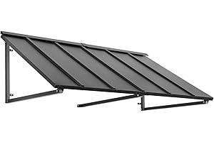 Awntech 6' Houstonian (80"-24"-36") Standing Seam Metal Fixed Awning | Black