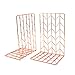 Elegant Rose Gold Bookends Pair 4.7x3.7x7 Premium Stainless Steel with Exquisite Look, Feel, Texture Book Ends. Fashion & Nobility for Shelves, Kitchen Cookbooks, Decorative for Adults & Kids