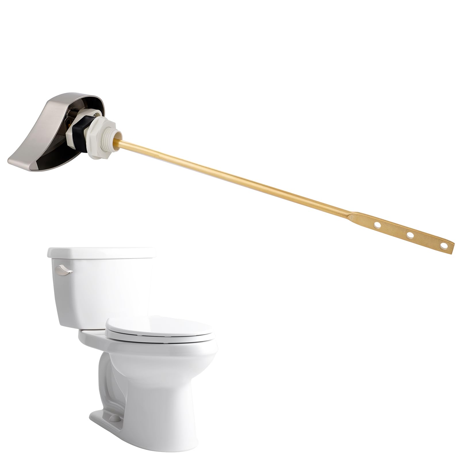 Photo 1 of Hibbent Toilet Handle Replacement Compatible with TOTOTHU004-CP Trip Lvr for ST701, CST854, Side Mount Toilet Flush Tank Lever, Toilet Trip Lever, Brushed Nickel
