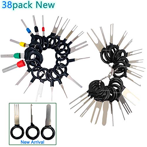 Adduswin T0023E Terminals Removal Key Tools Set for Car, Auto Electrical Wiring Crimp Connector Pin Extractor Puller Repair Remover Key Tools Set for Most Connector Terminal