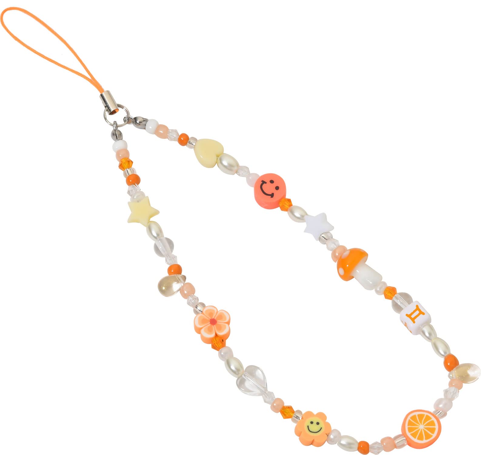 Cute Beaded Phone Wrist Strap Lanyard - Aesthetic Candy Hearts Charm For Women