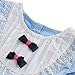 BOBORA Kids Baby Girls Sleeveless Navy Blue Bowknot Lace Sky Blue Princess Dress