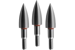 YI XIAN ARCHERY Stainless Steel Archery Field Points,9/32″，19/64″，5/16″，11/32″Size 100/125/150/175/200 Grains,Easy Pull Various, Screw in Archery Field Tips(1 Dozen 12 PCS)