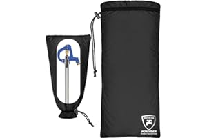 Mokeyder Enlarge Outdoor Faucet Cover for Winter Freeze Protection, 13” W x 30" H Hose Bib Covers Socks for Garden Lawn Faucets & Yard Hydrant, Reusable Long Insulated Spigot Cover, Black, 1 Pack