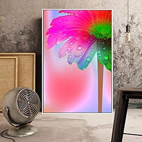 Floating Framed Canvas Wall Art for Living Room, Bedroom Flowers Canvas Prints for Home Decoration Ready to Hang - 16x24 inches