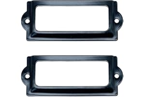 Adiyer [24 Pack] Black Office Library File Drawer Cabinet Card Tag Label Holder Metal Frame 83mm x 30mm