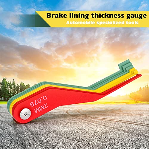 DITKOK 9Piece Metal Brake Pad Gauge Set, Brake Gauge Measure Tool to