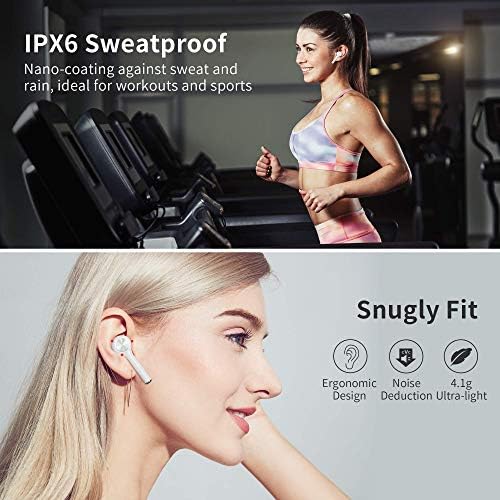 Écouteurs Bluetooth Sans Fil,ecouteur bluetooth 5.0 Contrôle Tactile ecouteurs sans fil avec Étui Chargement et Microphones HD Réduction du Bruit CVC8.0 Casque Bluetooth Sport pour Smartphone iPhone