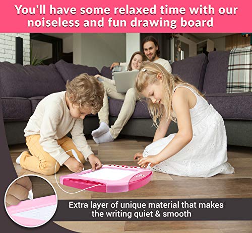 CHUCHIK Toys Magnetic Drawing Board for Kids and Toddlers. Large 15.7 Inch Doodle Writing Pad Comes with a 4-Color Travel Size Doodle Sketch Board for 1 - 4 Year Old Girls - Thumbnail 6
