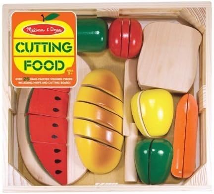 Buylucky Melissa and Doug Cutting Food Play Set,Wooden Toys Pretend Play Kitchen Set