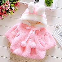 Gotd Newborn Baby Girls Autumn Winter Hooded Coat Cloak Jacket Thick Warm Clothes (0-6 Months, Watermelon Red)