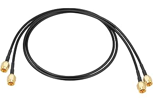 Superbat SMA Male to SMA Male Cable 2FT 2-Pack RG174 SMA Extension Cable 50 ohm for Router, Test Equipment, Signal Enhancer, 