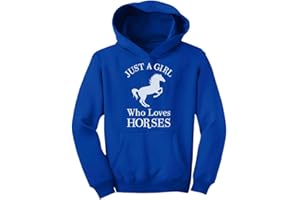 Tstars Just a Girl Who Loves Horses Hoodie for Girls Youth Equestrian Hoodies Gift Horseback Riding and Fans