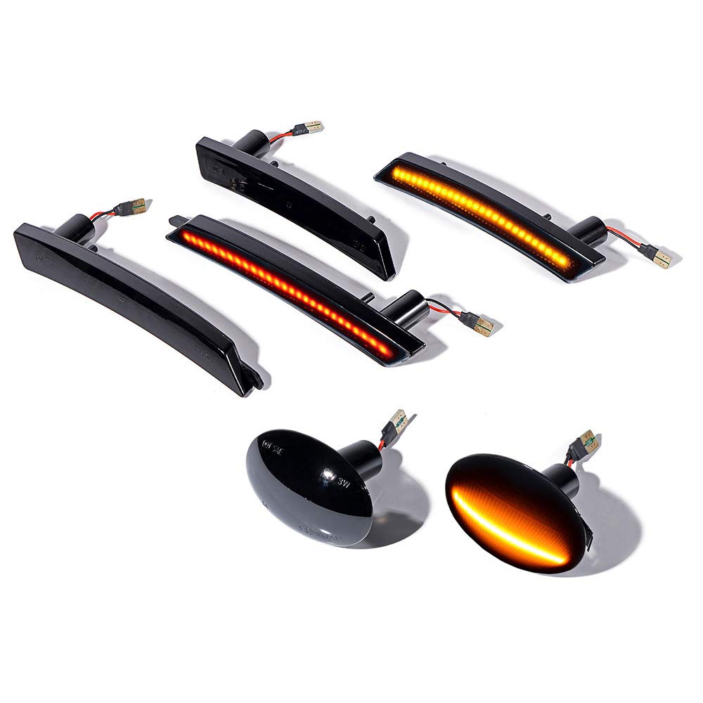 Set 4X Fron Rear Amber/Red Fender Side Marker Light