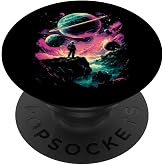 Astronaut Outer Space Galaxy Universe Planet Saturn Science PopSockets Adhesive PopGrip