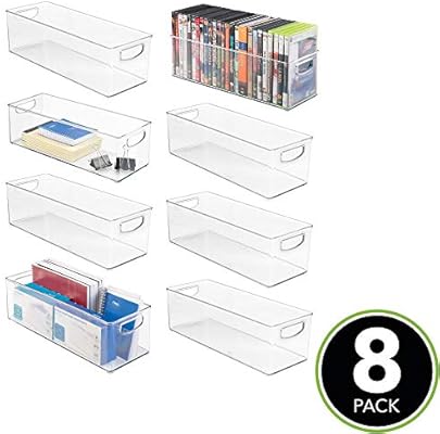 Mdesign Large Stackable Plastic Storage Bin Container Home Office