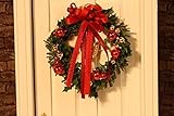 dollhouse Miniature Artisan Holiday Wreath in Red Satin with Baubles!!!