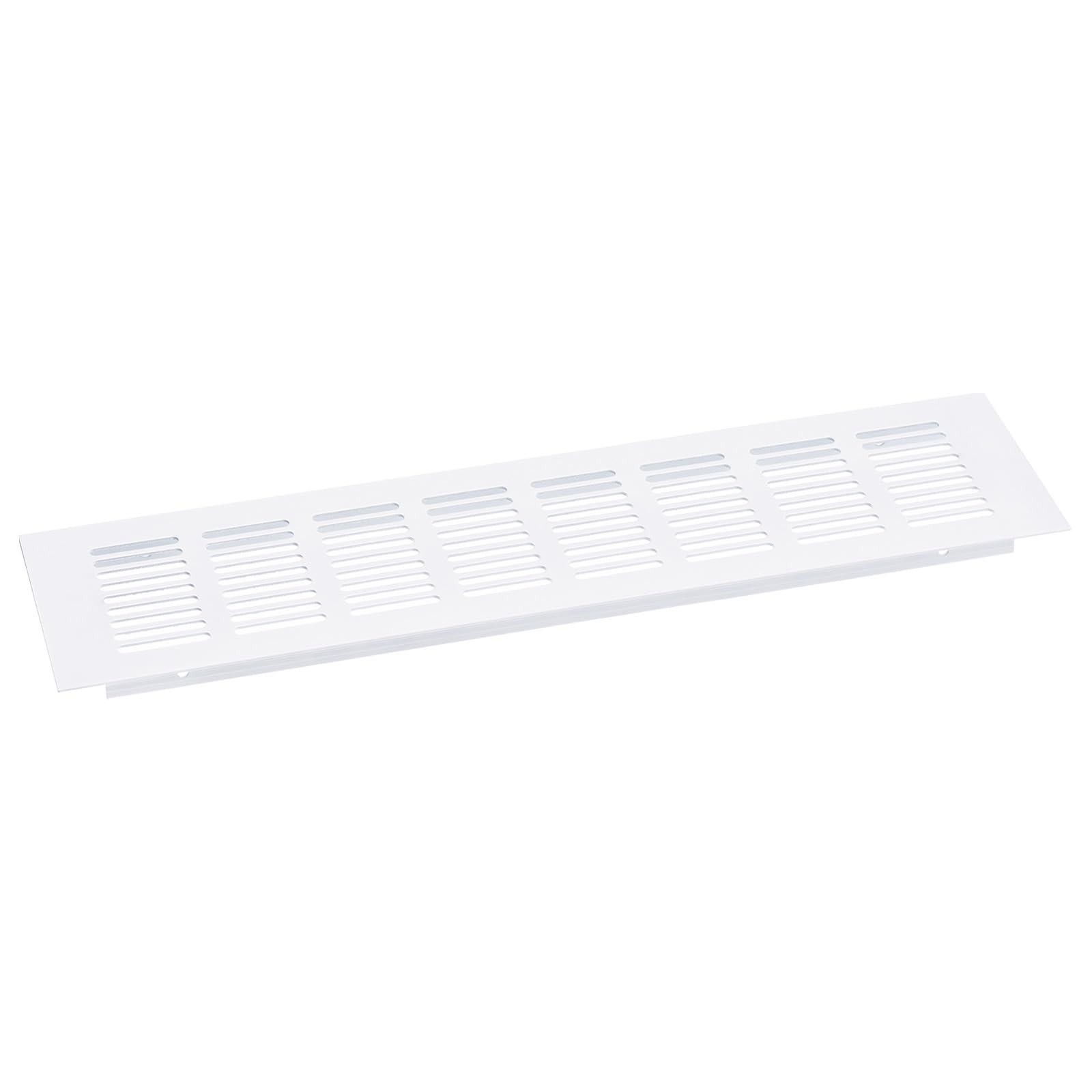 uxcell Air Vents Cover, 1Pcs 350 x 100mm - Aluminum Alloy Mesh Air Return Vent Cover, Rectangle Louvered Ventilation Grille for Shoe Cabinet Wardrobe (White)