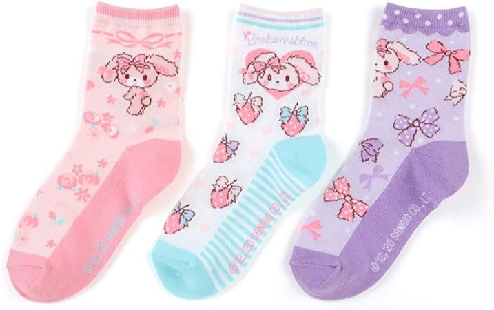 Amazon Co Jp サンリオ Sanrio ぼんぼんりぼん キッズソックス3足セット リボン 19 21cm おもちゃ