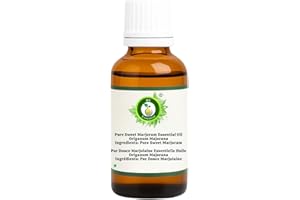 R V Essential Pure Sweet Marjoram Essential Oil 10ml (0.338oz)- Origanum Majorana (100% Pure and Natural Steam Distilled)
