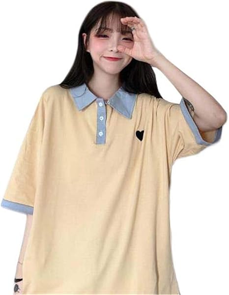 Amazon セイーワイ Tシャツ 半袖 レディース ポロシャツ ゆったり 無地 シンプル Polo ネック Tシャツ ポロシャツ 可愛い 通勤 通学 ポロシャツ 通販 Amazon セイーワイ Tシャツ 半袖 レディース ポロシャツ ゆったり 無地 シンプル Polo ネック Tシャツ ポロシャツ 可愛い 通勤 通学 ポロシャツ 通販