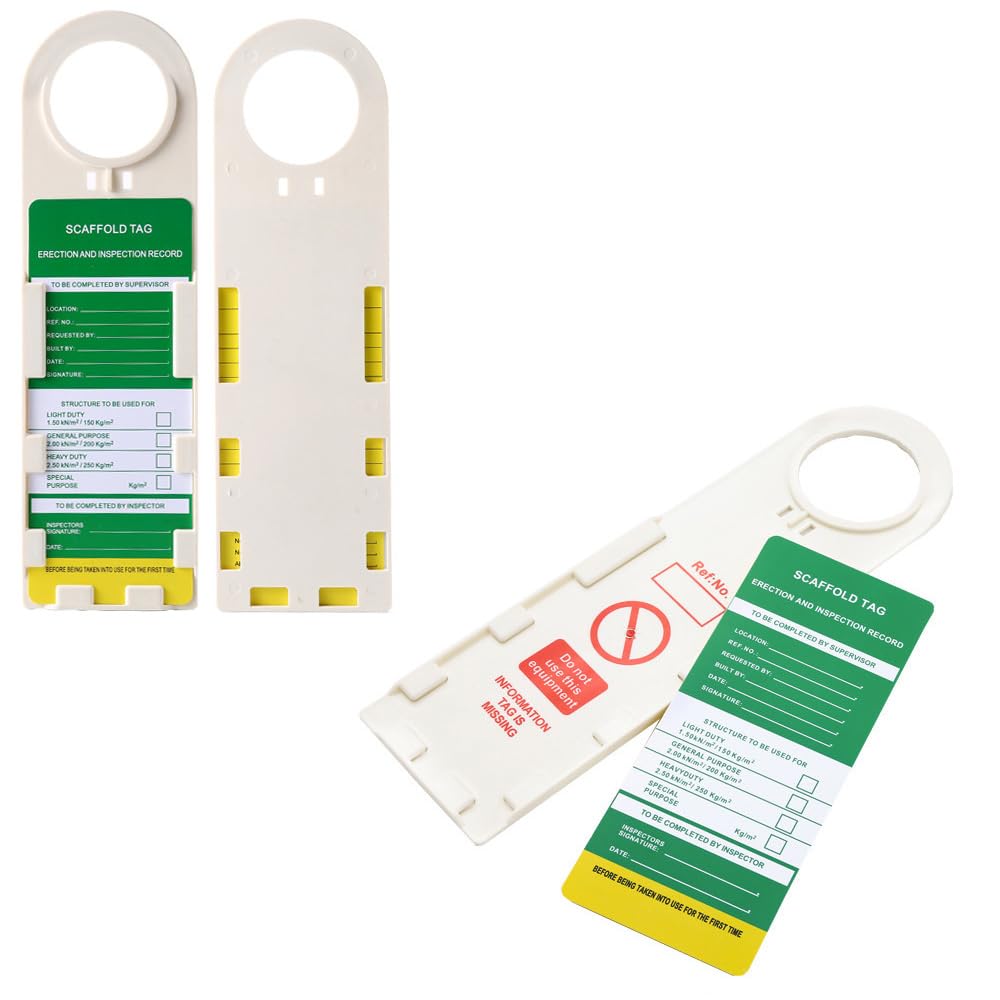 POFET 10 Pcs Scaffold Status Holder and Tags Scaffolding Safety Inspection Tags Do Not Use Scaffold Tags Warning Sign