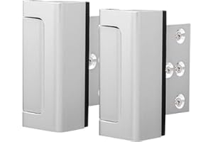 BAOWEIJD Home Security Door Lock, 2 Pack Child Proof Door Reinforcement Lock with Screws for Inward Swinging Door, Double Safety Security Protection for Your Home