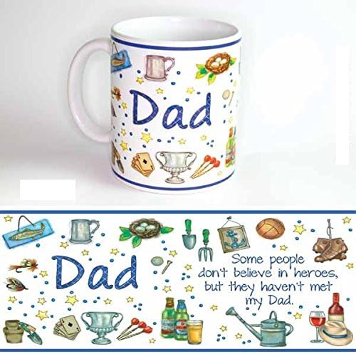 ARTIST DESIGNED COFFEE/TEA MUG - Art/Artwork Comes From A Collection Of Licensed Classic, Retro, Vintage, Antique And Original Designs - This "Dad" Mug Has A Lovely Sentiment About Being A Father And A Great Decorative Theme - Perfect For A Delicious Cup Of Coffee, Tea, Hot Cocoa & More! - Makes A Wonderful Gift!