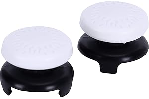 HEAYZOKI 2Pcs Joystick Grip for PS5 Controller,Thumbstick Soft Silicone Cover Grip Stick Joystick Controller Gamepad Key,Thumb Grip Cover,Replacement Thumb Grips(White)