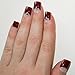 False Nails Bling Art French Fake Red Crystal Squoval 24 Acrylic Medium Tips
