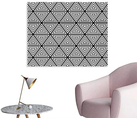 Tudouhoho Abstract Custom Poster Geometric Inner Triangles Minimalist Western Expressionism Style Boho Display Photo Wall Paper Black White W36 xL32