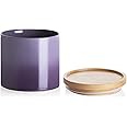 Sweejar Ceramic Food Storage Jar, Stackable Kitchen Canisters, Containers with Airtight Seal Wooden Lid for Serving Coffee Grounds, Coffee Bean, Flour, Tea, Spice and More - 39 Fl Oz (Gradient Purple)