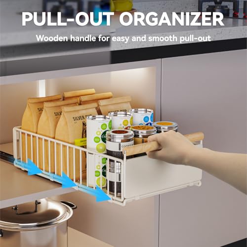 iHomara 2 Pull Out Drawers, 53cm Deep Drawer Cupboard Drawer Kitchen Drawers with Nano Adhesive and Screws for Kitchen, Bathroom, 53cm Depth x 30cm Width, 16cm Height 1