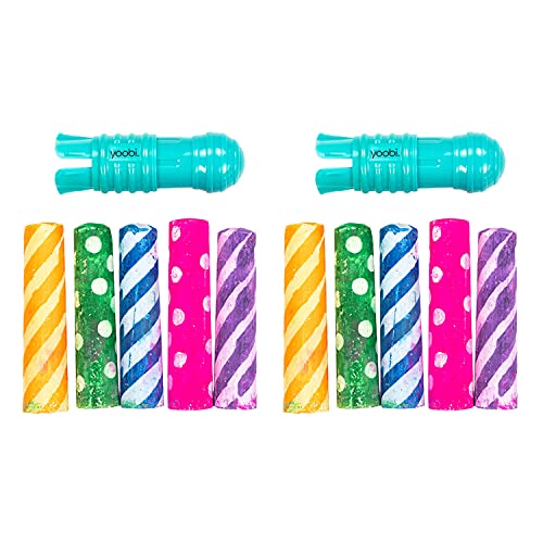 Yoobi Sidewalk Chalk Holder Set (Multicolor) 12 Piece Colored Chalk