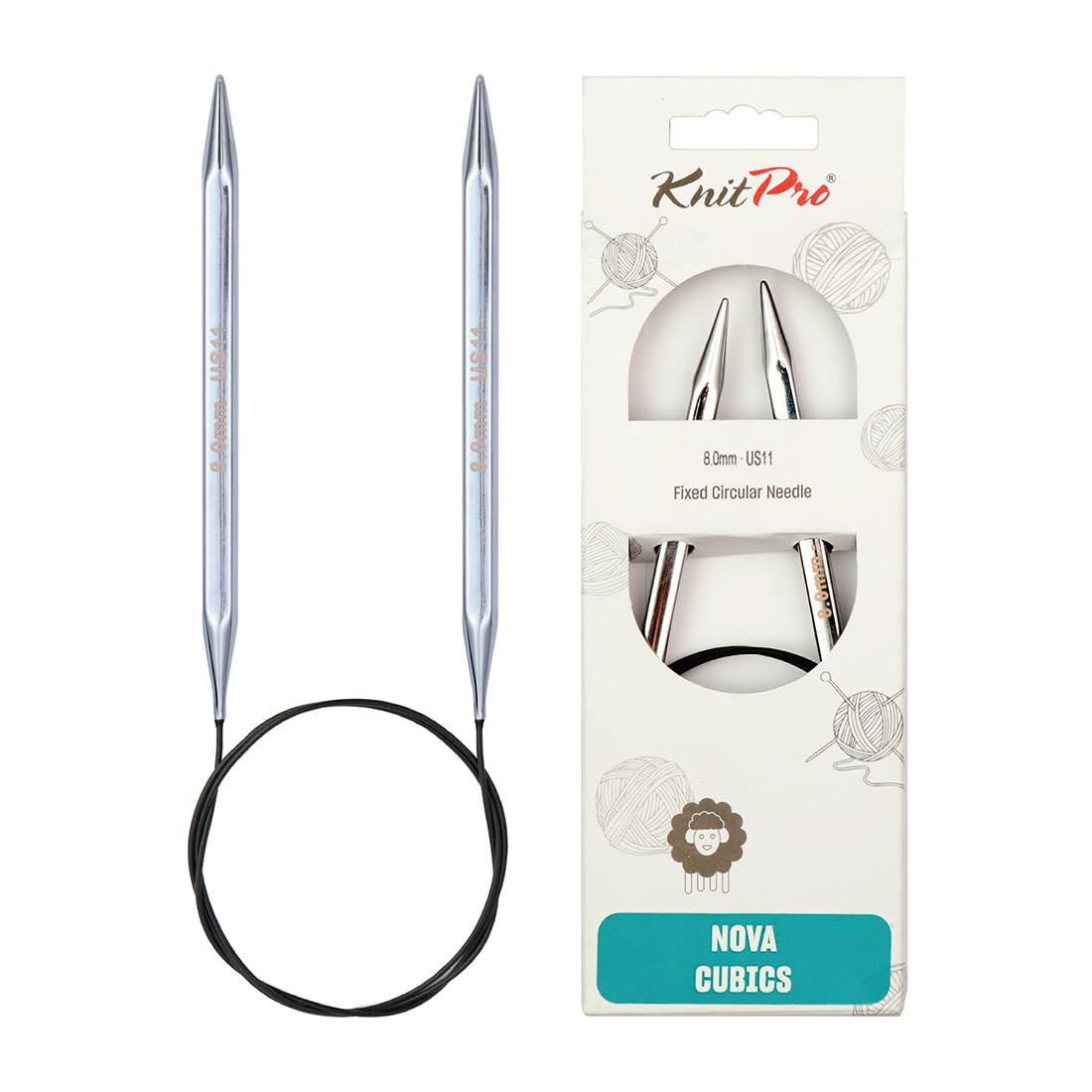 KnitPro Nova Cubics Fixed Circular Needles 24" (60cm) | 8.00mm