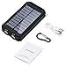 Solar Charger, BESWILL 10000MAH Solar Phone Charger Waterproof Portable External Battery Pack Dual USB Solar Power Bank with 2 Flashlights Carabiner and Compass for Smart Devices