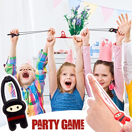 AMOR PRESENT 50PCS Slingshot Ninja Toys, Funny Finger Toys Stretchy Flying Ninjas Red Black Great Birthday Gift Party Favors Idea