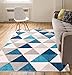 Well Woven Isometry Blue & Grey Modern Geometric Triangle Pattern 7'10