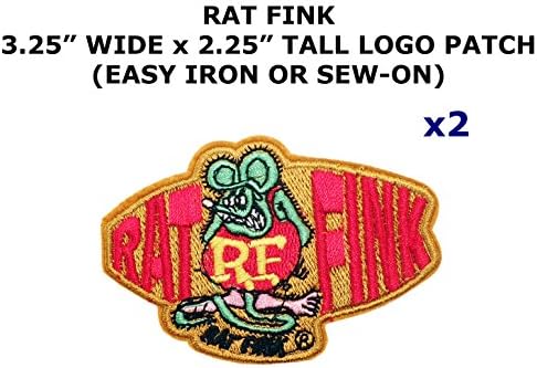 2 PCS Rat Fink Cartoon Theme DIY Iron / Sew-on Decorative Applique Patches