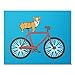 Cute Corgi Bike Art Print Funny Dog Lover Bicycle Wall Poster Animal Riding Red Fixie Home Decor Illustration 8 x 10 Inches