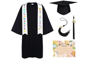 ESIAPHIA Kindergarten Graduation Gown Cap Set with 2025 Tassel,Kindergarten Stole and Certificate for Kindergarten
