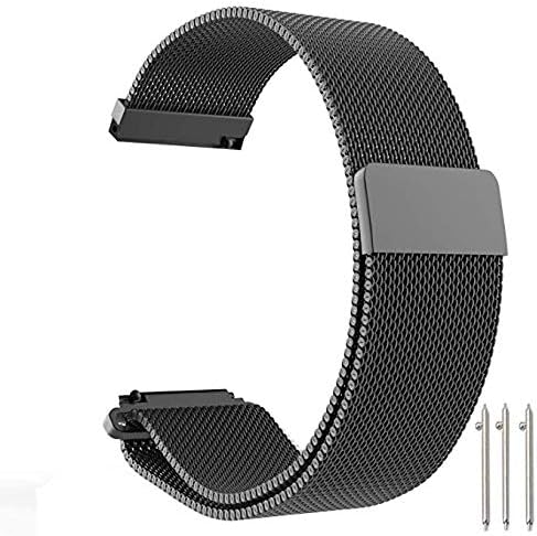 Cooldot Fossil Watch Band, 18mm Stainless Steel Band + Milanese Loop Mesh Replacement Metal Strap for Fossil Gen 4 Q Venture HR/Gen 3 Q Venture Smartwatch (18mm Black)
