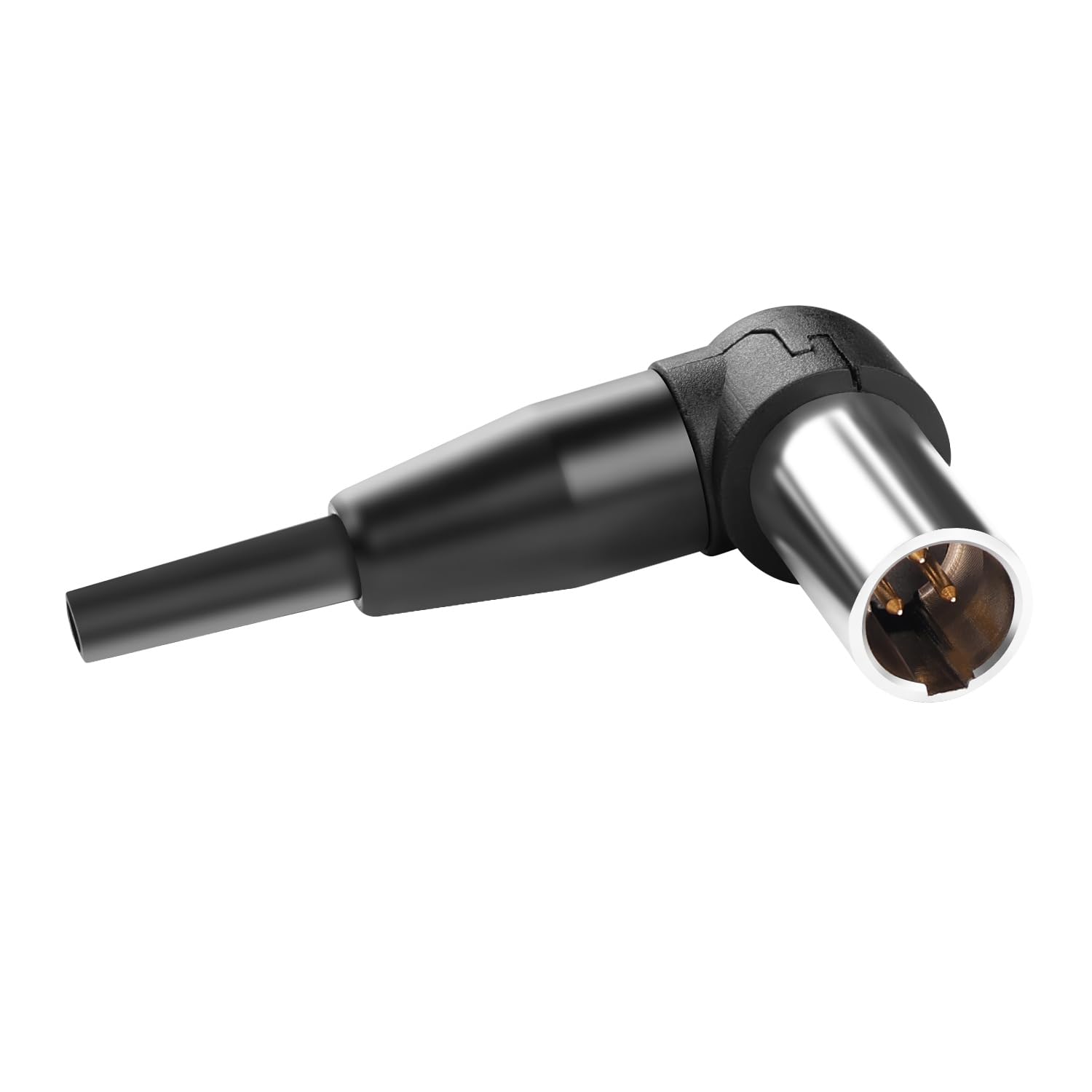 QIANRENON 3Pin Mini XLR Right Angle Solder Connector Gold Plated 3Pin Mini XLR Male 90° Angle Welded Adapter Mini XLR Soldered Bend Plug, for Wireless Bodypack Microphone Medical Device