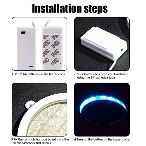 image for BLINNGO Cornhole Ring Lights and Cornhole Edge Lights, LED Cornhole Li