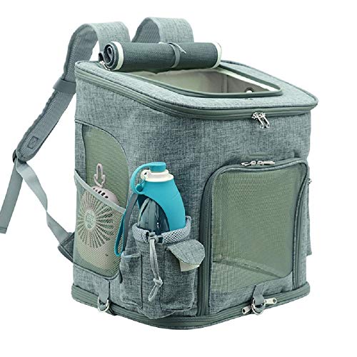 Tragetasche-fr-Haustiere-Max-Faltbare-Transportbox-Katze-Hundewelpen-Reise-Wandern-Camping-ffnung-For-Soft-seitig-Bgel-Trger-Faltbare-Im-Freien-Spielraum-Doppelschultertasche-Netz-PRAKTISCH-TRAGBA