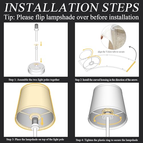 Litluzecozy Rechargeable Cordless Table Lamp Gold - 7500mAh Battery Table Lamps Indoor, Bedside Lamp Touch Dimmable, Wireless Desk Light for Living Room & Bedroom (Gold, 1 Pack)
