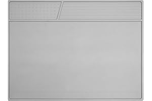 VOTCT Grey Soldering Mat Heat Resistant 932℉ Solder Mat, With Scale Ruler And Screw Position, Silicone Repair, For Electronics, Computer, Phone, Magnetic Work, Indicators, Size 16 * 12 in