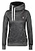 MeiC Womens Funnel Neck Hoodie Sweatshirt Large Dark Grey